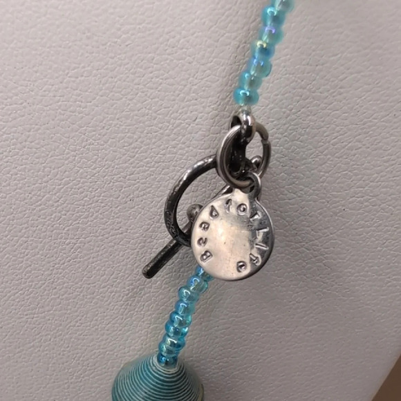 Turquoise Blue Long Beaded Bead 4 Life Uganda Necklace - Picture 2 of 5